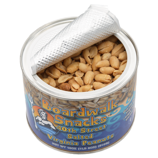 18oz. 40th Street Salted Virginia Peanuts by Boardwalk Snacks, Classic Gourmet Snack, Non-GMO