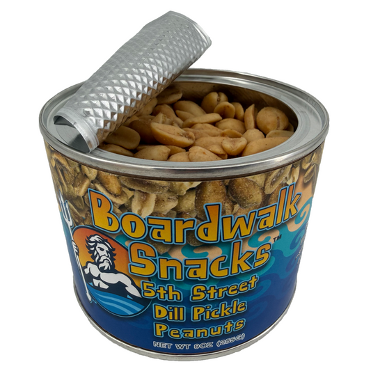 9oz. 5th Street Dill Pickle Virginia Peanuts by Boardwalk Snacks, Savory Snack Nuts, Non‑GMO