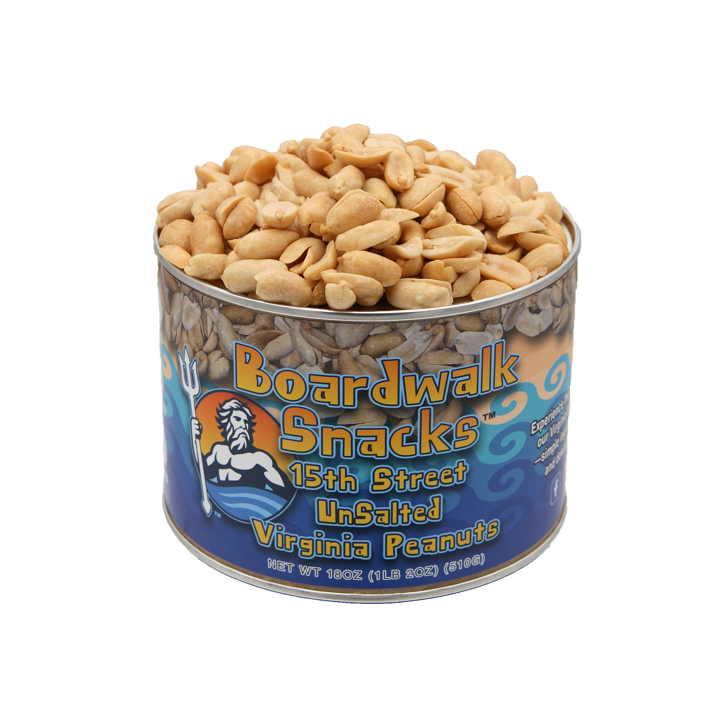 Boardwalk Snacks 15th Street Unsalted Virginia Peanuts 18oz 