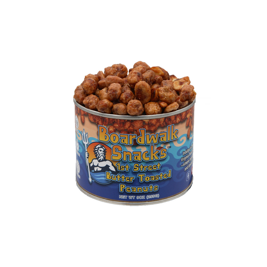 Boardwalk Snacks 1st Street Butter Toasted Peanuts, Sweet Snack, Non-GMO, 9oz