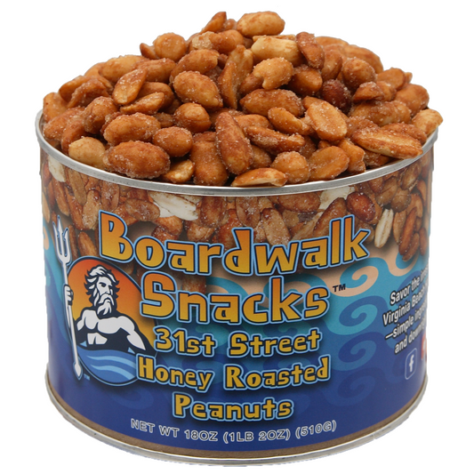 Boardwalk Snacks 31st Street Honey Roasted Peanuts, Gourmet Snack, Non-GMO, 18oz