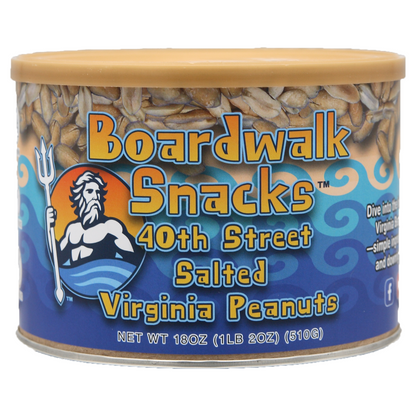Boardwalk Snacks 40th Street Salted Virginia Peanuts, Classic Gourmet Snack, Non-GMO, 18oz