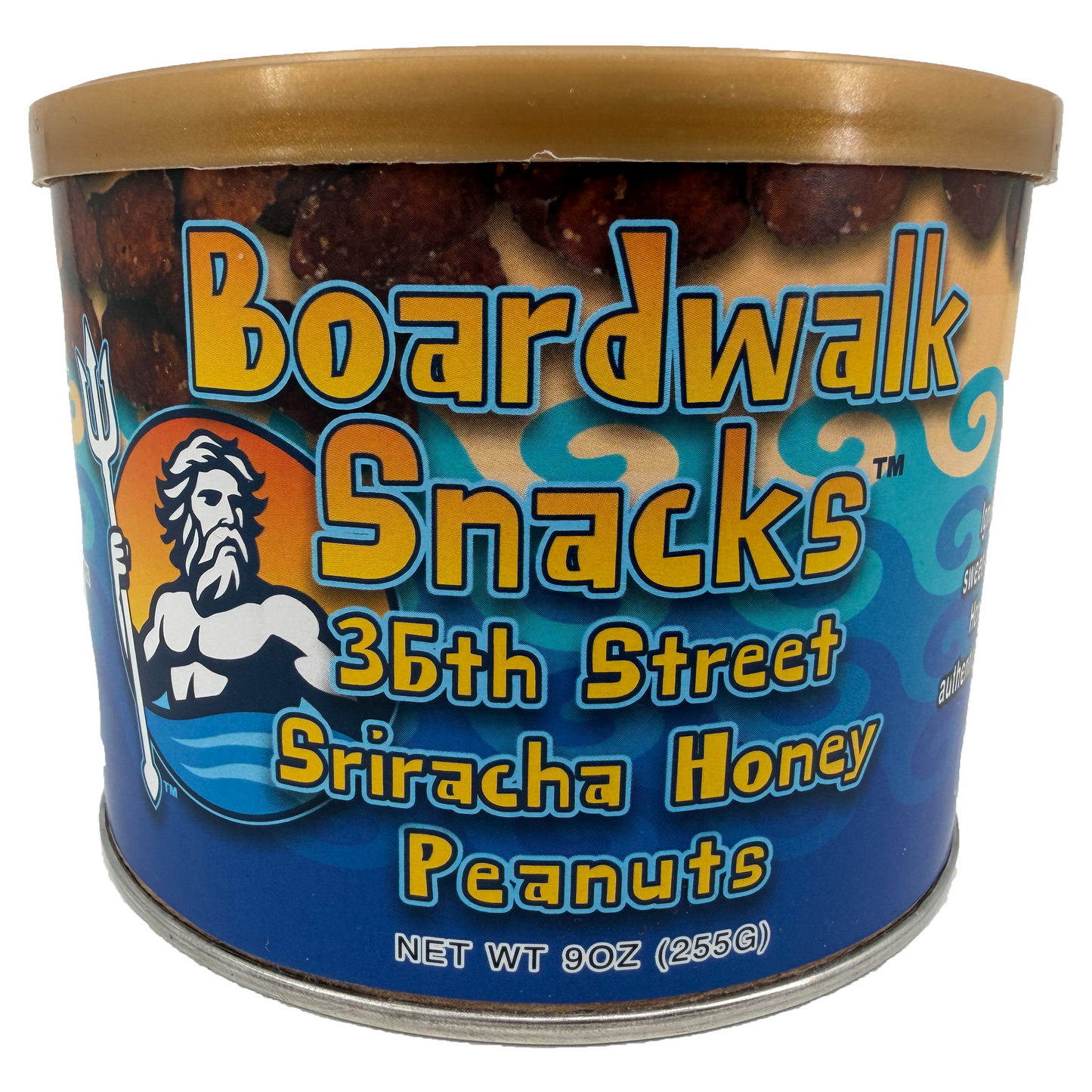 9oz. 36th Street Sriracha & Honey Virginia Peanuts by Boardwalk Snacks, Sweet‑Heat Snack Nuts, Non‑GMO