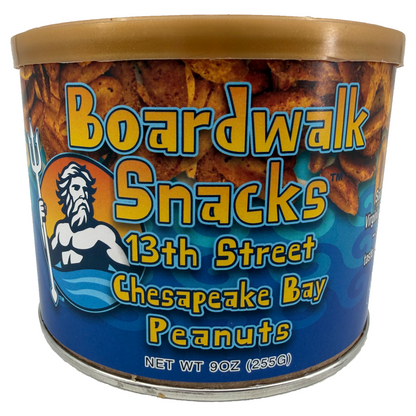 9oz. 13th Street Chesapeake Bay Peanuts, by Boardwalk Snacks, Gourmet Non‑GMO Snack