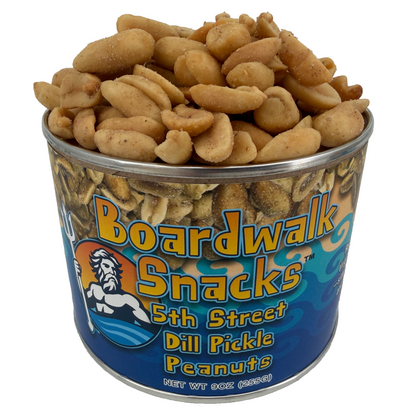 9oz. 5th Street Dill Pickle Virginia Peanuts by Boardwalk Snacks, Savory Snack Nuts, Non‑GMO