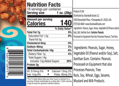 Boardwalk Snacks 1st Street Butter Toasted Peanuts 18 oz