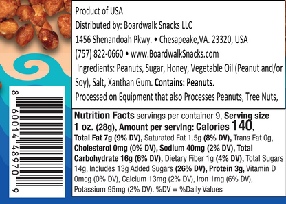 Boardwalk Snacks 1st Street Butter Toasted Peanuts 9oz 