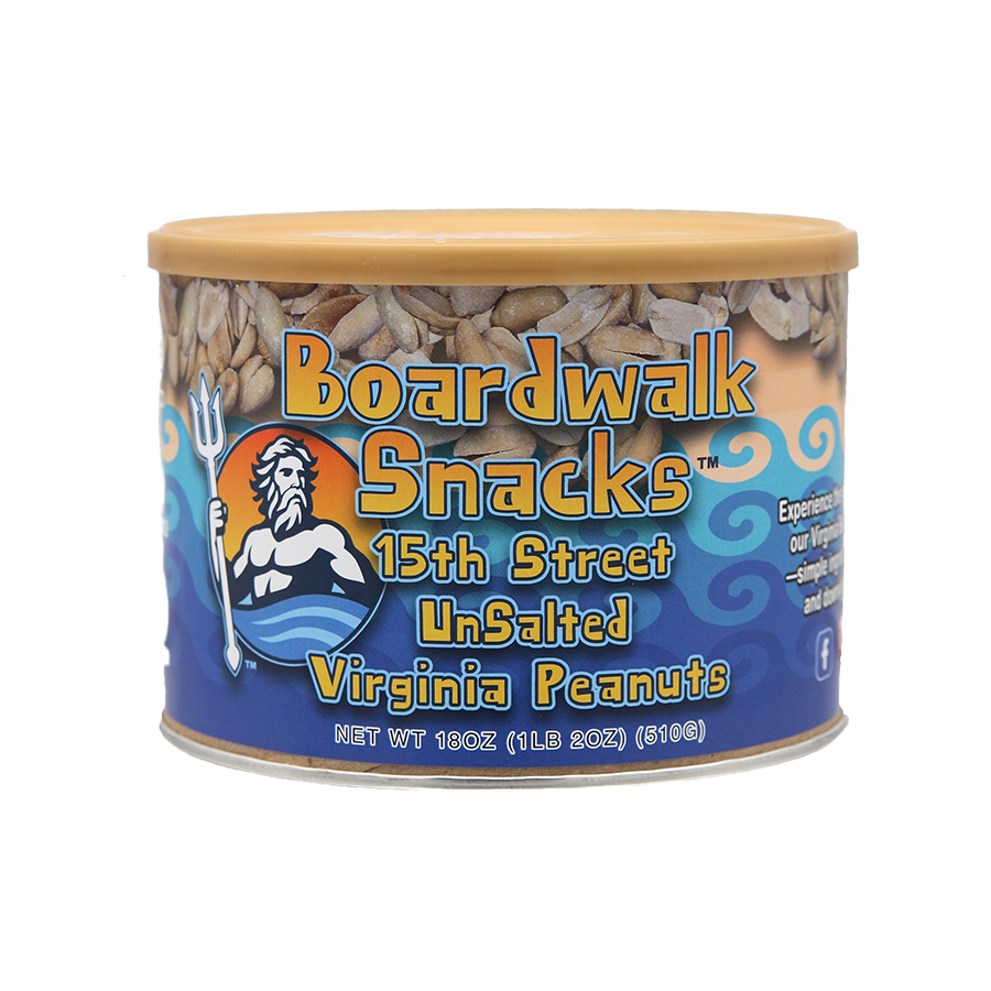 Boardwalk Snacks 15th Street Unsalted Virginia Peanuts 18oz 