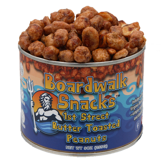 9oz. 1st Street Butter Toasted Peanuts by Boardwalk Snacks, Sweet Snack, Non-GMO