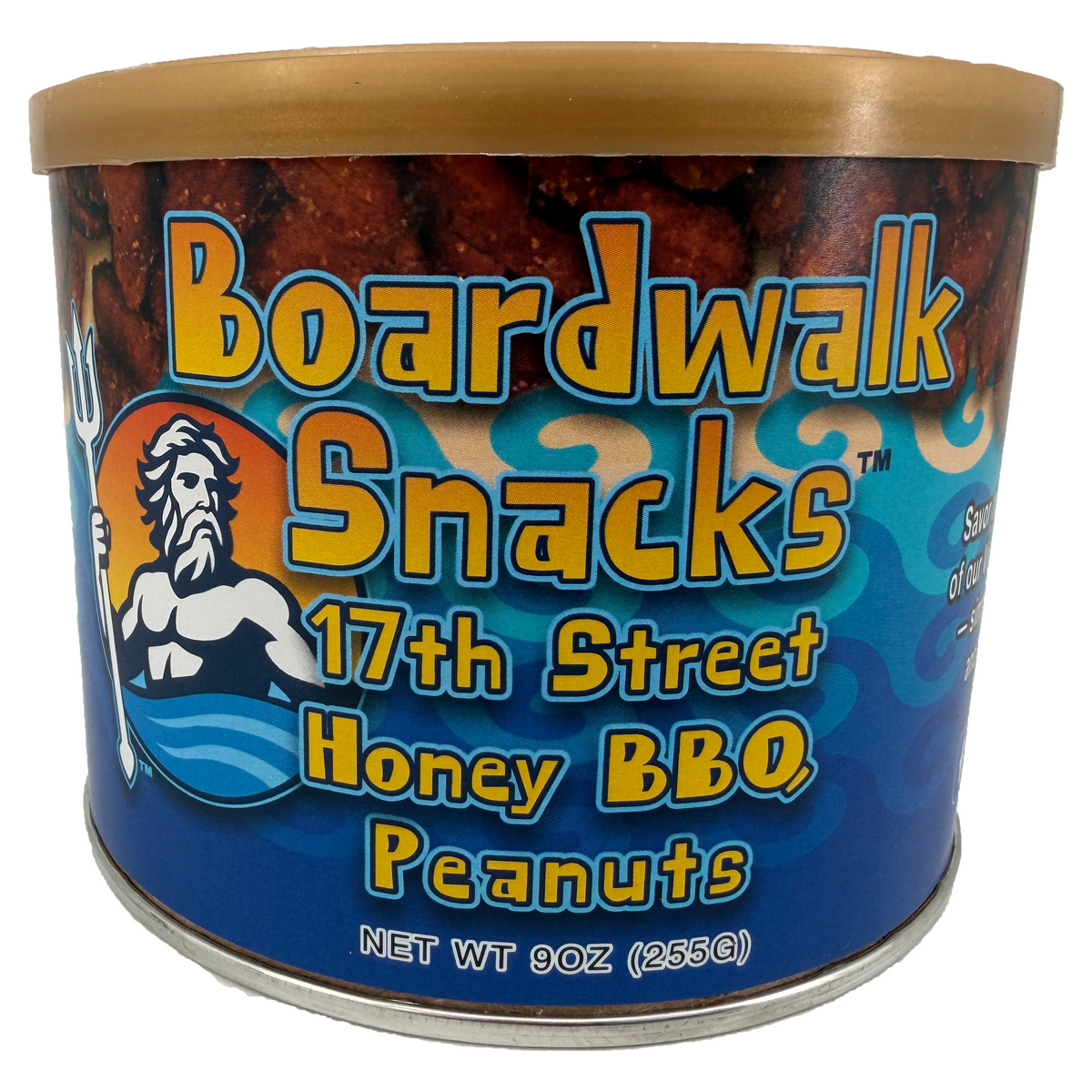 9oz. 17th Street Honey BBQ Virginia Peanuts by Boardwalk Snacks, Sweet & Smoky Snack Nuts, Non‑GMO