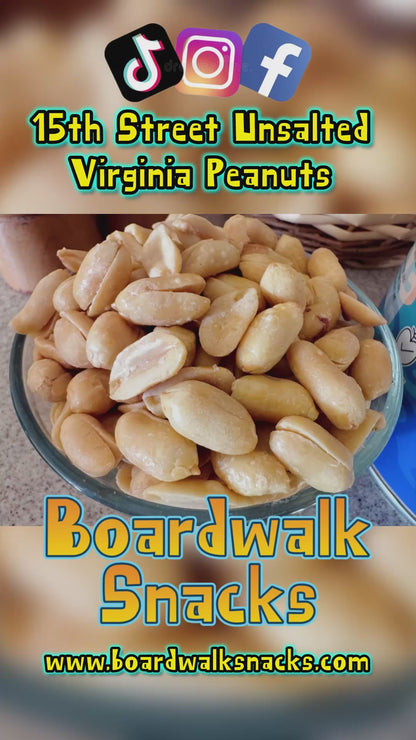 Boardwalk Snacks 15th Street Unsalted Virginia Peanuts, Healthy Snack Nuts, Non-GMO, 18oz