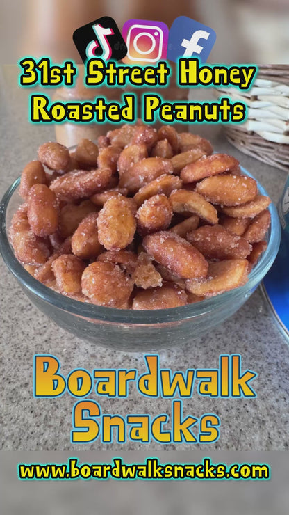 Boardwalk Snacks 31st Street Honey Roasted Peanuts – Gourmet Non‑GMO Snack, 9oz Can