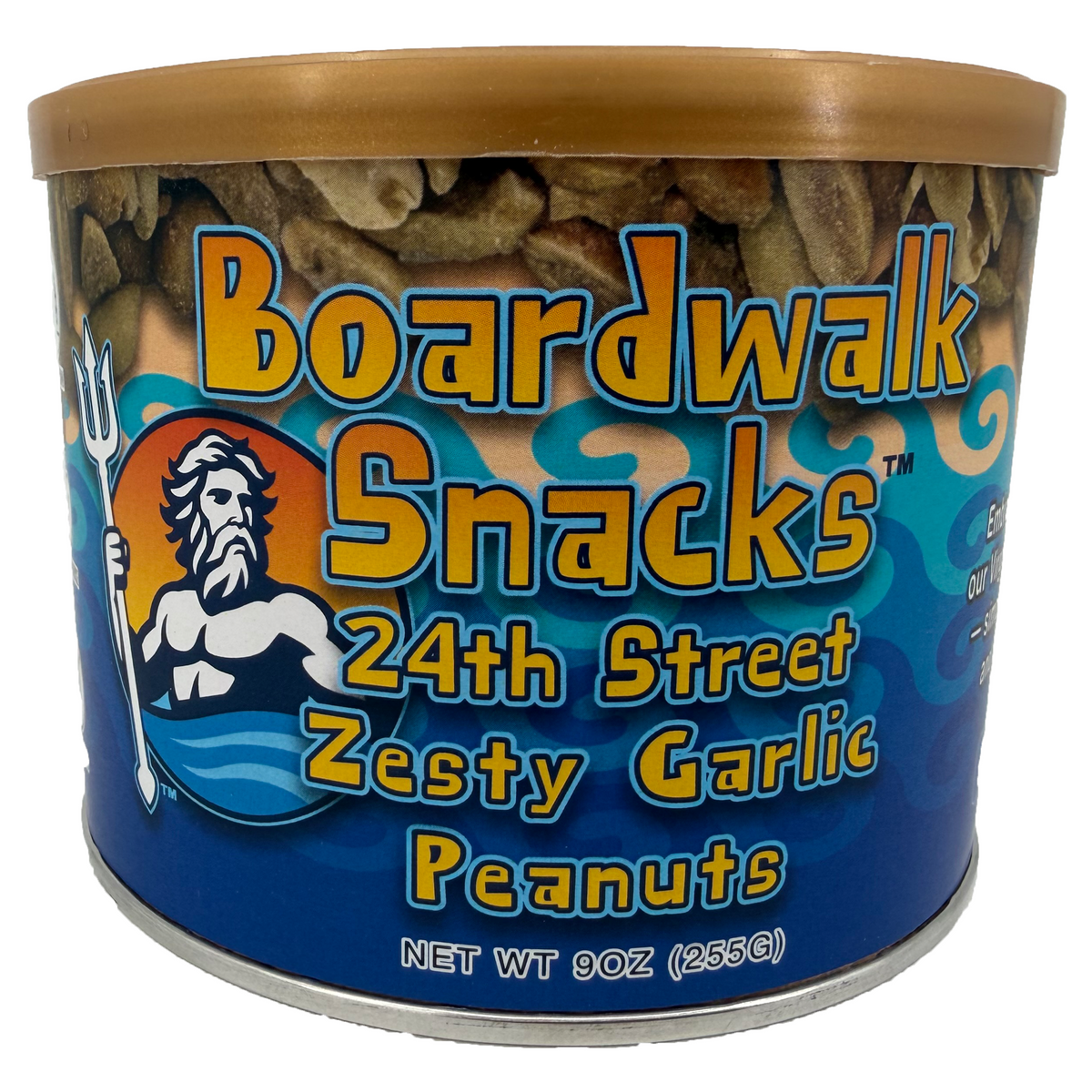 9oz. 24th Street Zesty Garlic Virginia Peanuts by Boardwalk Snacks , Savory Snack Nuts, Non‑GMO