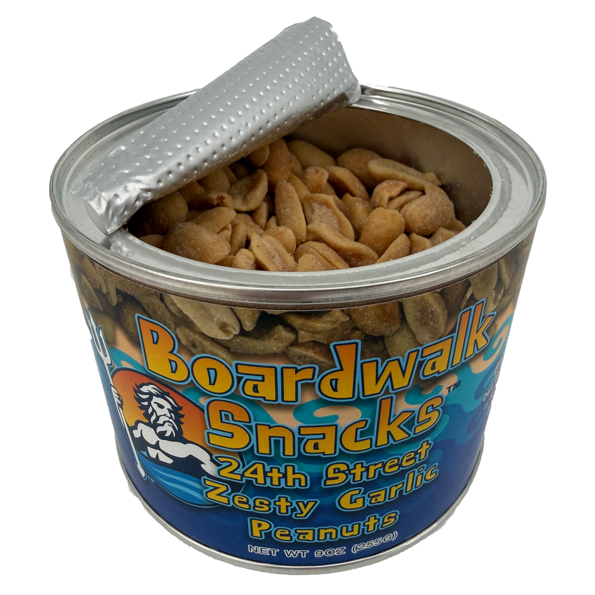 9oz. 24th Street Zesty Garlic Virginia Peanuts by Boardwalk Snacks , Savory Snack Nuts, Non‑GMO